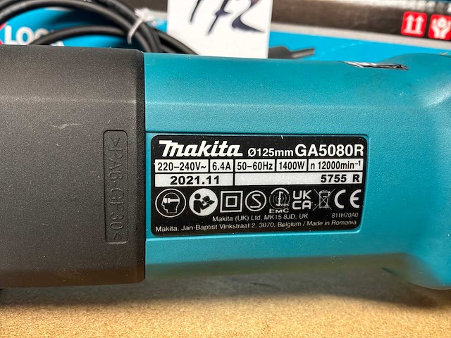 2021 makita ga5080r haakse slijpmachine - afbeelding 4 van  4