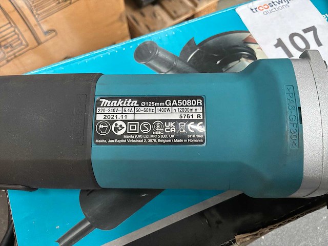 2021 makita ga5080r haakse slijpmachine - afbeelding 4 van  5