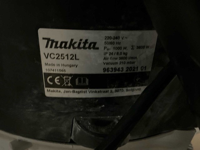 2021 makita vc2512l industriële stofzuiger (2x) - afbeelding 6 van  7