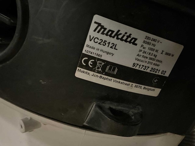 2021 makita vc2512l industriële stofzuiger (2x) - afbeelding 7 van  7
