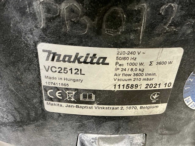 2021 makita vc2512l industriële stofzuiger - afbeelding 4 van  4