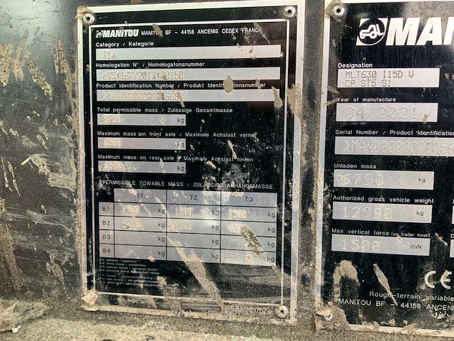 2021 manitou mlt630-115dvcp verreiker - afbeelding 22 van  40