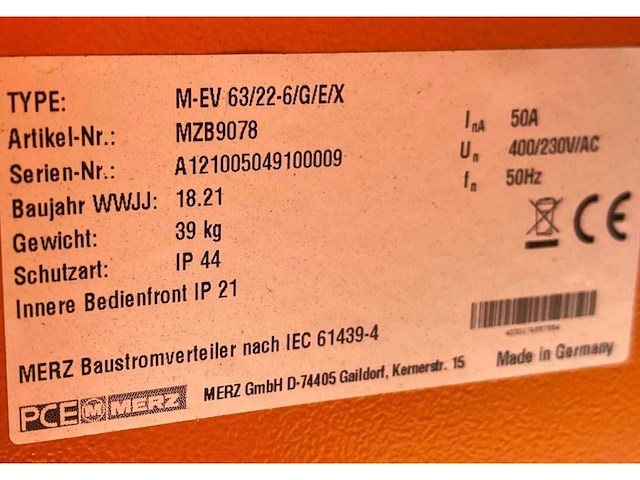 2021 merz m-ev 63/22-6/g/e/x bouwaansluitkast - afbeelding 9 van  9