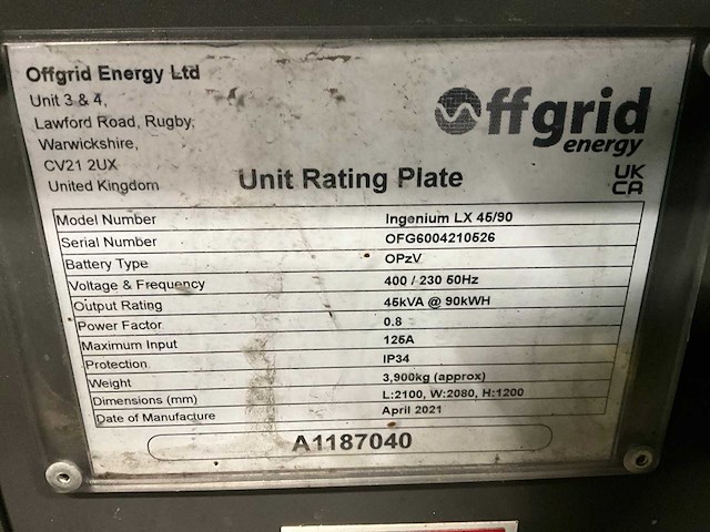 2021 offgrid energy ingenium lx 45/90 noodstroomvoorziening - afbeelding 9 van  9