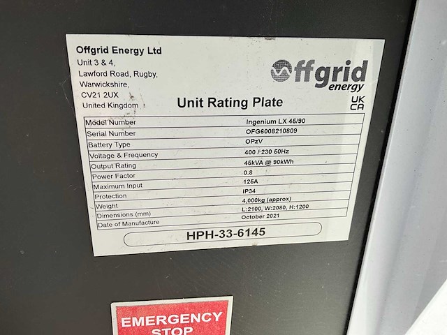2021 offgrid energy ingenium lx 45/90 stroomgenerator / accupack - afbeelding 3 van  11