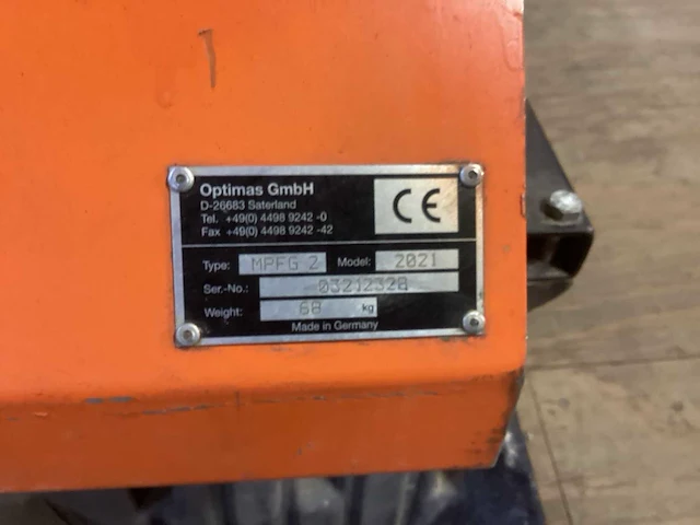 2021 optimas mpfg 2 veegmachine - afbeelding 3 van  5