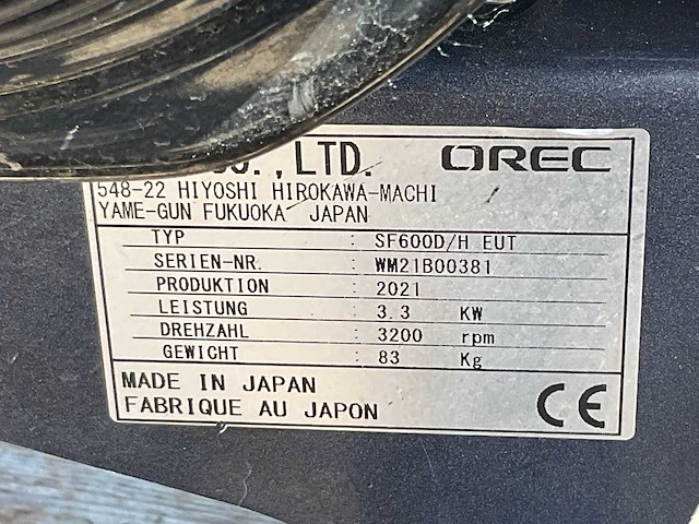 2021 orec sf600d/h eut grondfrees - afbeelding 4 van  12