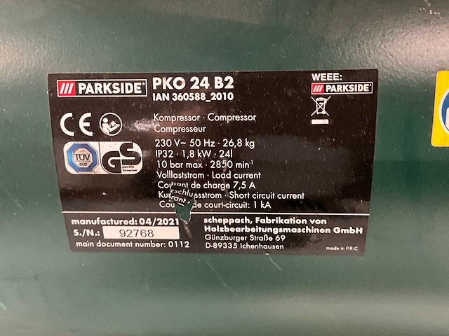 2021 parkside pkc 24 b2 luchtcompressor - afbeelding 4 van  5