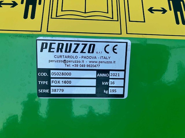 2021 peruzzo fox 1600 klepelmaaier - afbeelding 11 van  12