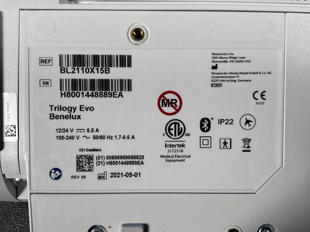 2021 philips trilogy evo ventilator medisch beademingsapparaat - afbeelding 3 van  13