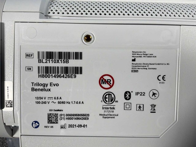 2021 philips trilogy evo ventilator medisch beademingsapparaat - afbeelding 3 van  13
