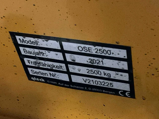 2021 qteck ose 2500 hand hydraulische palletwagen - afbeelding 5 van  5
