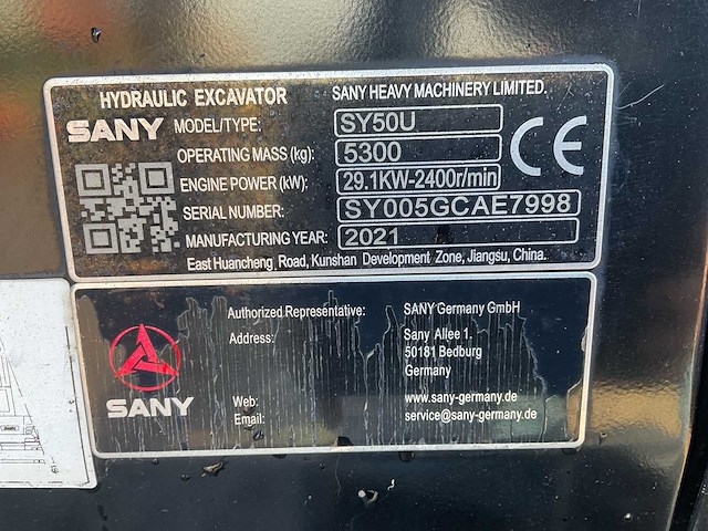 2021 sany sy50u midigraafmachine - afbeelding 26 van  32