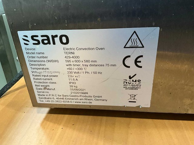 2021 saro terni heteluchtoven - afbeelding 6 van  6