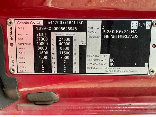 2021 scania p280 vrachtwagen met huifopbouw - afbeelding 47 van  51