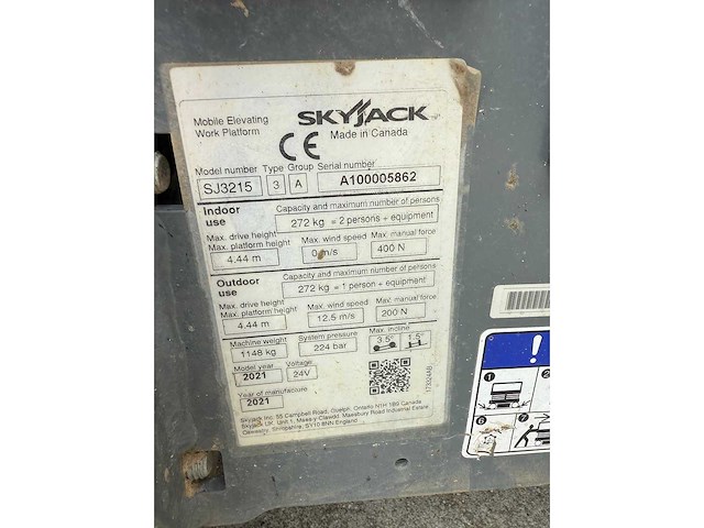 2021 skyjack sj 3215 schaarhoogwerker - afbeelding 9 van  9
