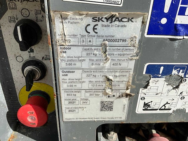 2021 skyjack sj12 personenlift - afbeelding 8 van  16