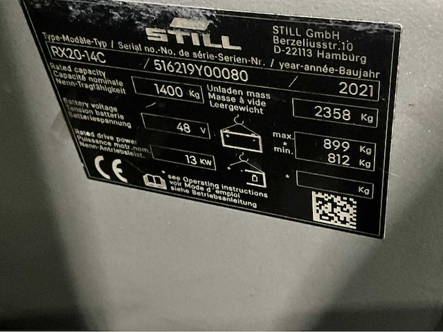 2021 still rx20-14c lepelversteller vorkheftruck - afbeelding 7 van  15