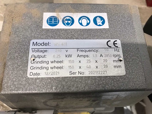 2021 tecto ws-611 werkbank slijpmachine - afbeelding 3 van  6