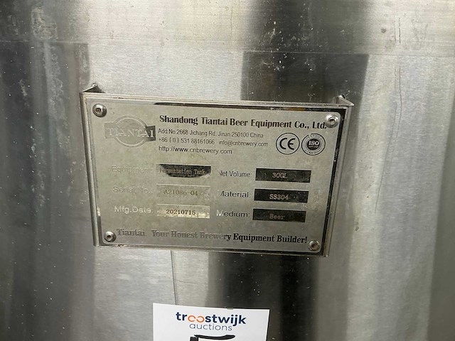 2021 tiantai fermentatie ketel 500liter dubbelwandig - afbeelding 4 van  12