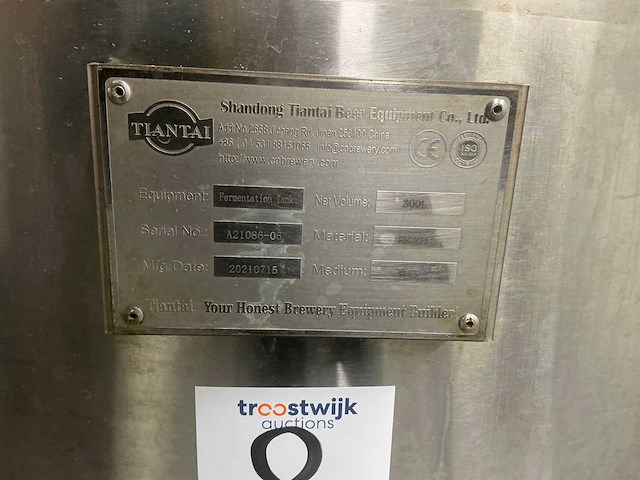 2021 tiantai fermentatie ketel 500liter dubbelwandig - afbeelding 1 van  20