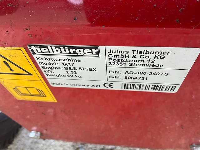 2021 tielburger tk 17 veegmachine - afbeelding 6 van  14