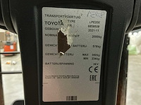 2021 toyota lpe200 elektrische palletwagen met platform - afbeelding 5 van  14