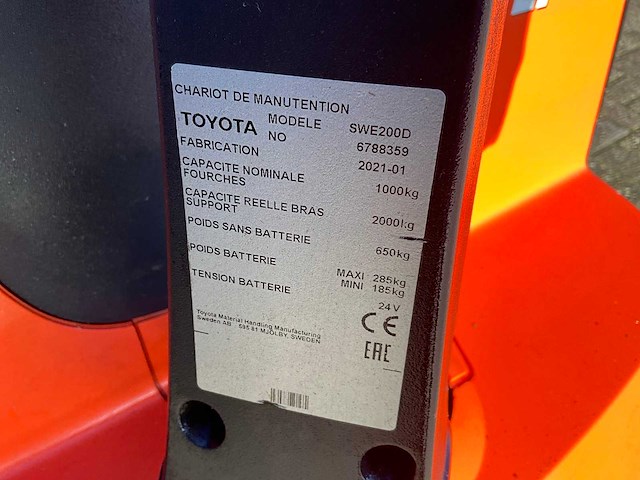 2021 toyota swe200d stapelaar - afbeelding 4 van  12