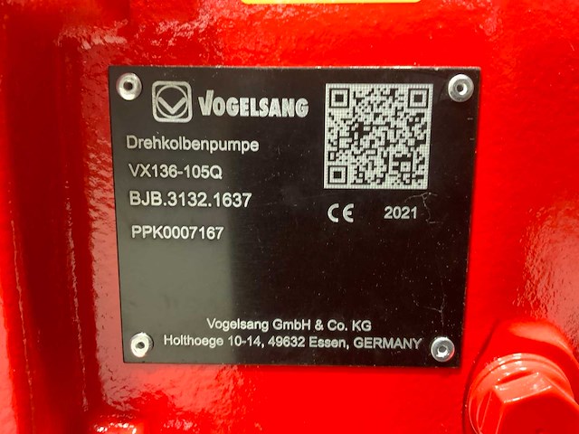 2021 vogelsang vx136-105q lobbenpomp - afbeelding 1 van  2