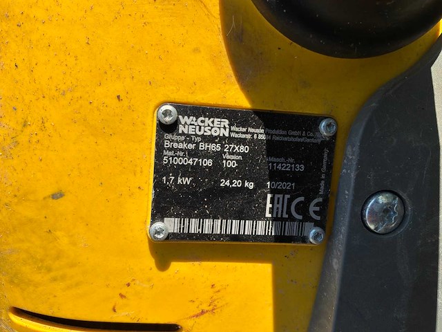 2021 wacker neudon bh65 breekhamer - afbeelding 2 van  3