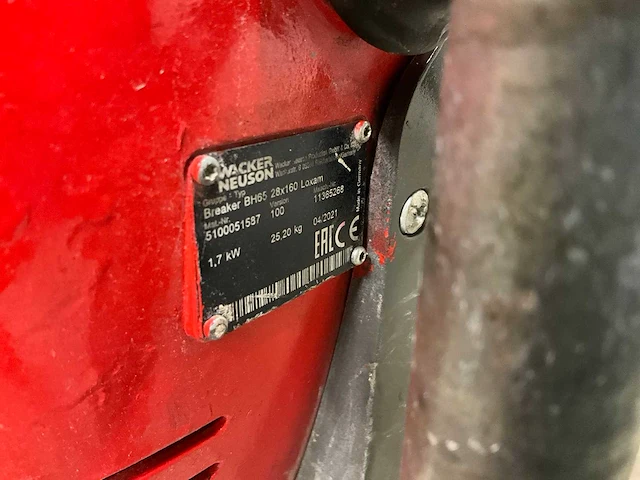 2021 wacker neuson breaker bh65 benzine breekhamer - afbeelding 5 van  5