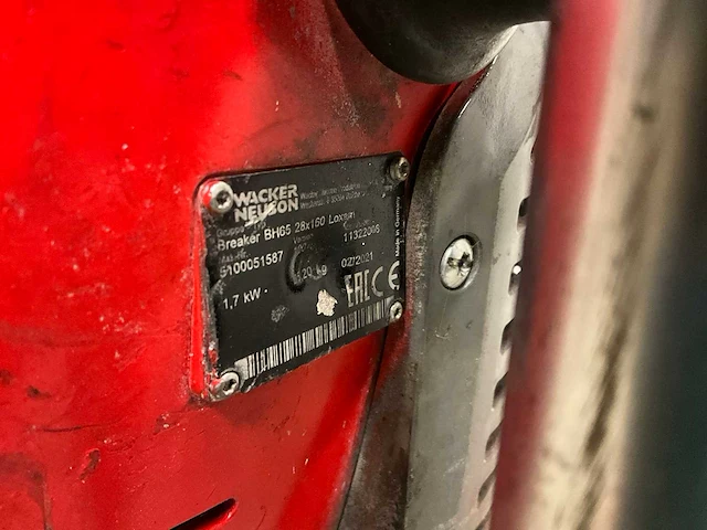 2021 wacker neuson breaker bh65 benzine breekhamer - afbeelding 5 van  5