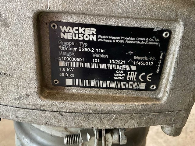 2021 wacker neuson bs50-2 trilstamper - afbeelding 6 van  7
