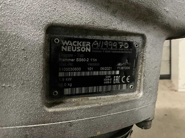 2021 wacker neuson bs60-2 trilstamper - afbeelding 7 van  7