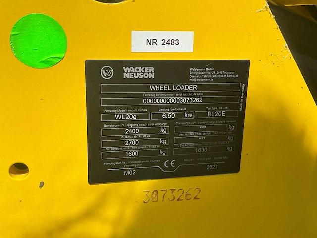 2021 wacker neuson wl20e shovel - afbeelding 10 van  20