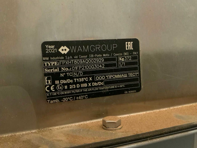 2021 wamgroup fpxht809aq002929 industriële stofzuiger ontstoffingsfilter - afbeelding 6 van  6