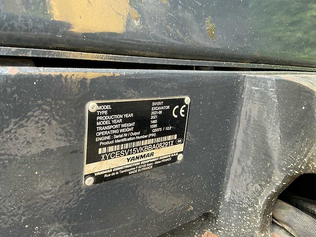 2021 yanmar sv15vt minigraafmachine - afbeelding 2 van  12