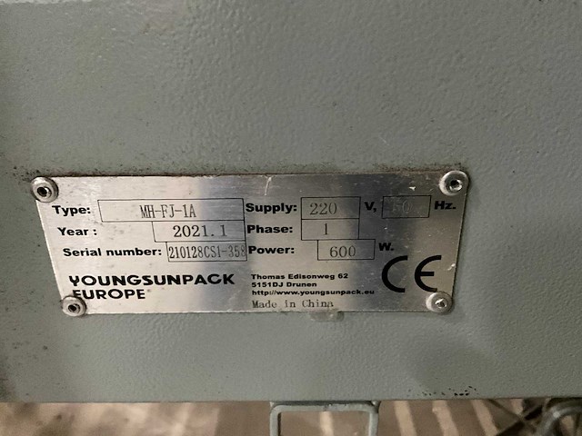 2021 youngsunpack mh-fj-1a dozensluitmachine met rollenbaan - afbeelding 3 van  14