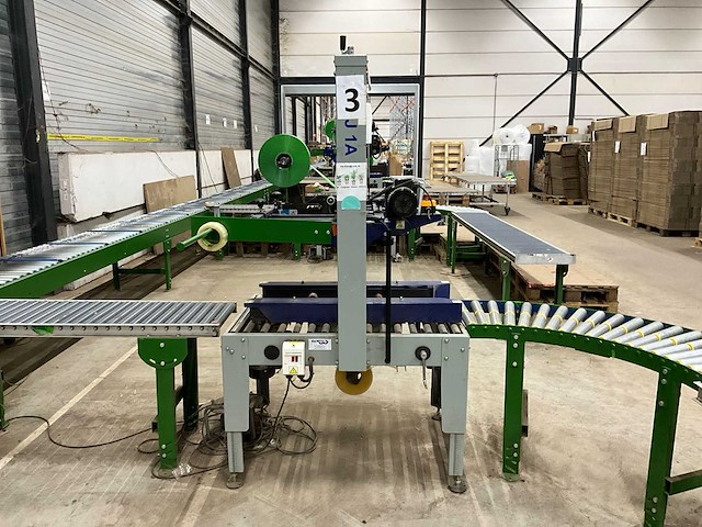 2021 youngsunpack mh-fj-1a dozensluitmachine met rollenbaan - afbeelding 8 van  14
