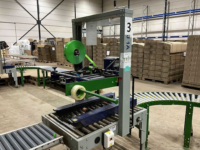 2021 youngsunpack mh-fj-1a dozensluitmachine met rollenbaan - afbeelding 9 van  14