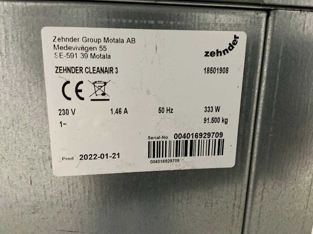 2021 zehnder cleanair3 industriële luchtreiniger - afbeelding 8 van  8