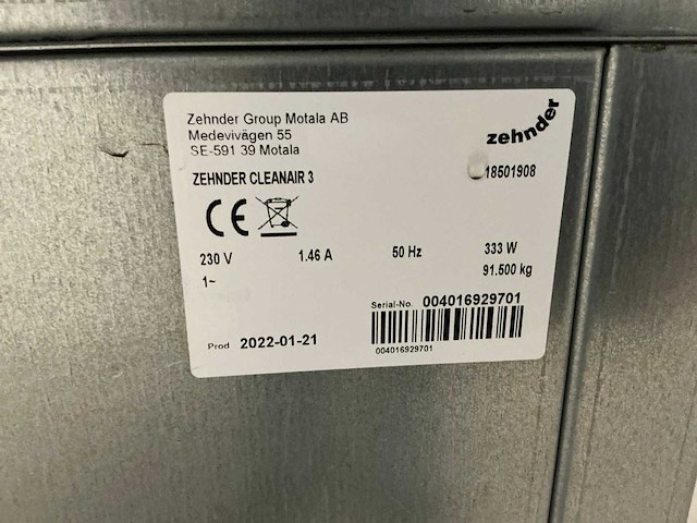 2021 zehnder cleanair3 industriële luchtreiniger - afbeelding 6 van  6