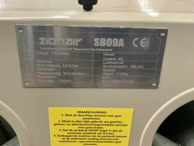 2021 zionair sb09a straalcabine - afbeelding 6 van  6