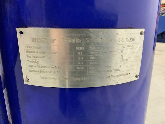 2021 zionair sk10b zandstraalmachine - afbeelding 6 van  7