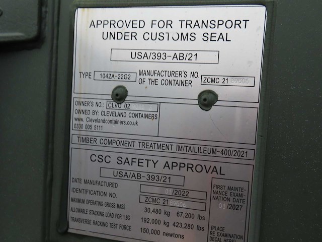 2022 - container 20ft open side - afbeelding 3 van  5