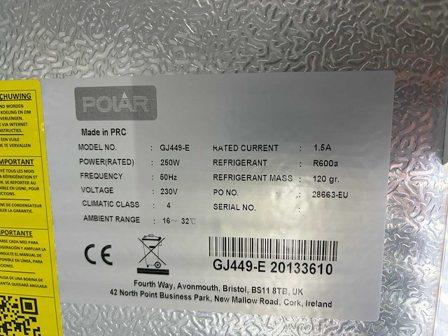 2022 - polar - gj449-e - koeling - afbeelding 7 van  8