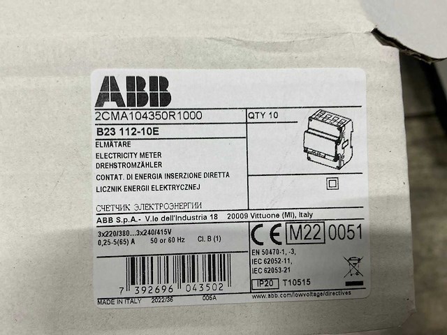 2022 abb b23 laadpaal en energiedistributie kwh meter (550x) - afbeelding 4 van  4