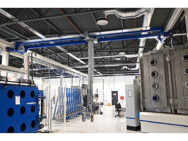 2022 abus / framatech zhb / lned 230 s70 2 x 55m1 zelfdragende stalen kraanbaanconstructie met 5 vacuümheffers - afbeelding 2 van  35