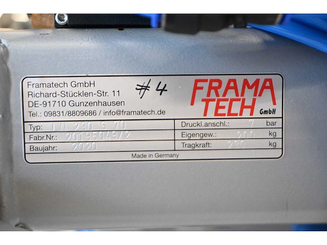 2022 abus / framatech zhb / lned 230 s70 2 x 55m1 zelfdragende stalen kraanbaanconstructie met 5 vacuümheffers - afbeelding 11 van  35