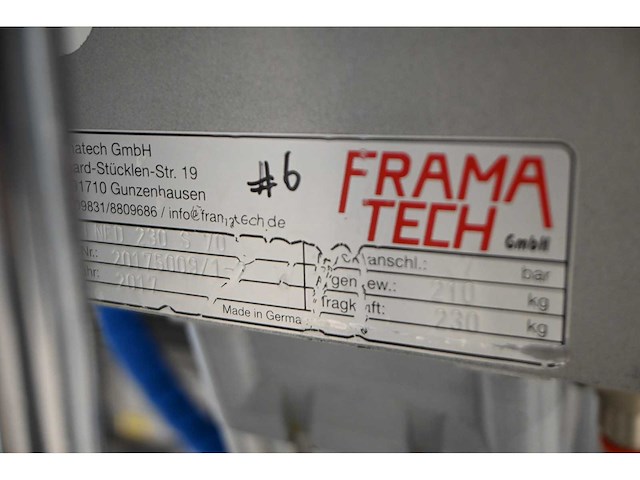 2022 abus / framatech zhb / lned 230 s70 2 x 55m1 zelfdragende stalen kraanbaanconstructie met 5 vacuümheffers - afbeelding 14 van  35